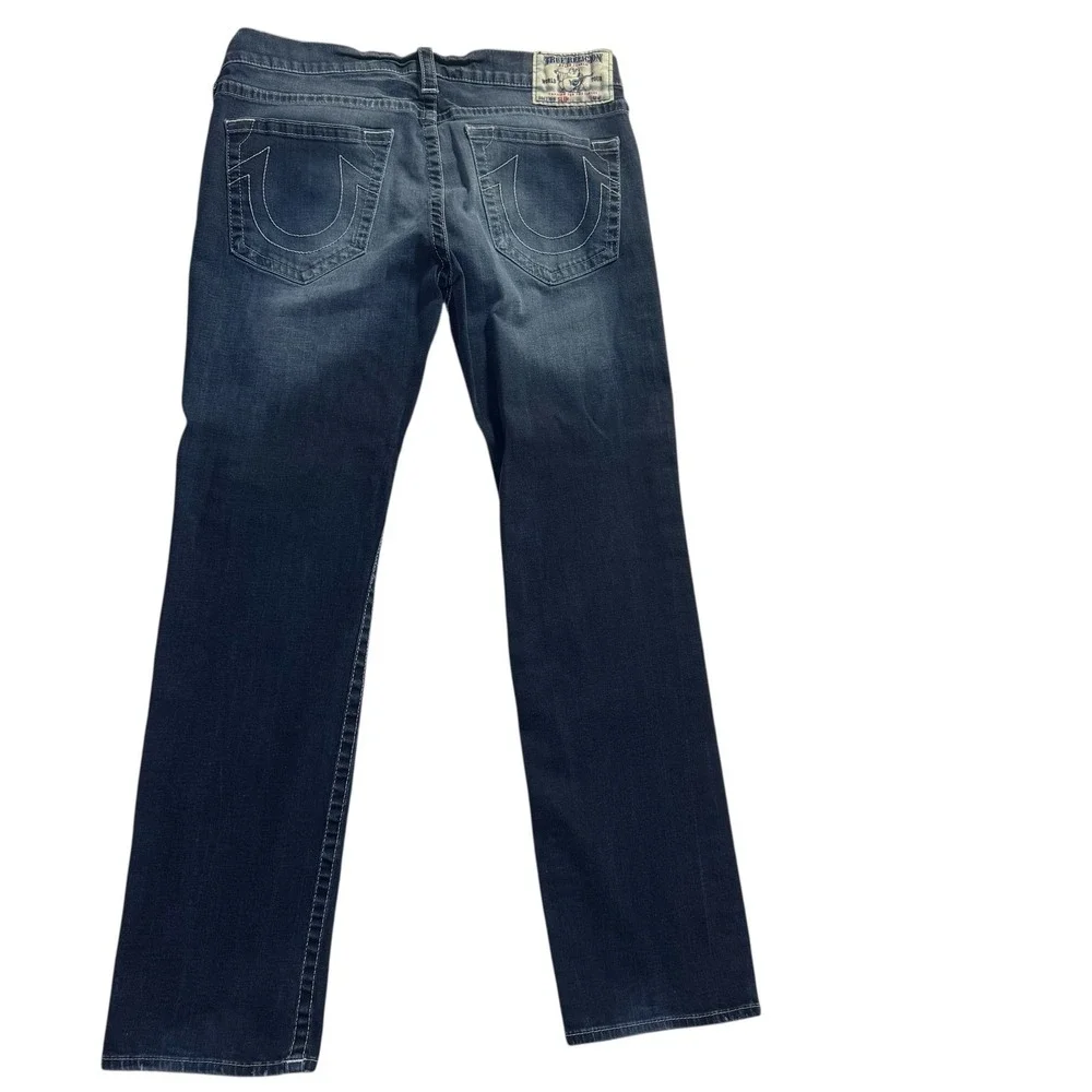 True Religion World Tour Section Slim Jeans Dark Wash Denim Men's Size 36